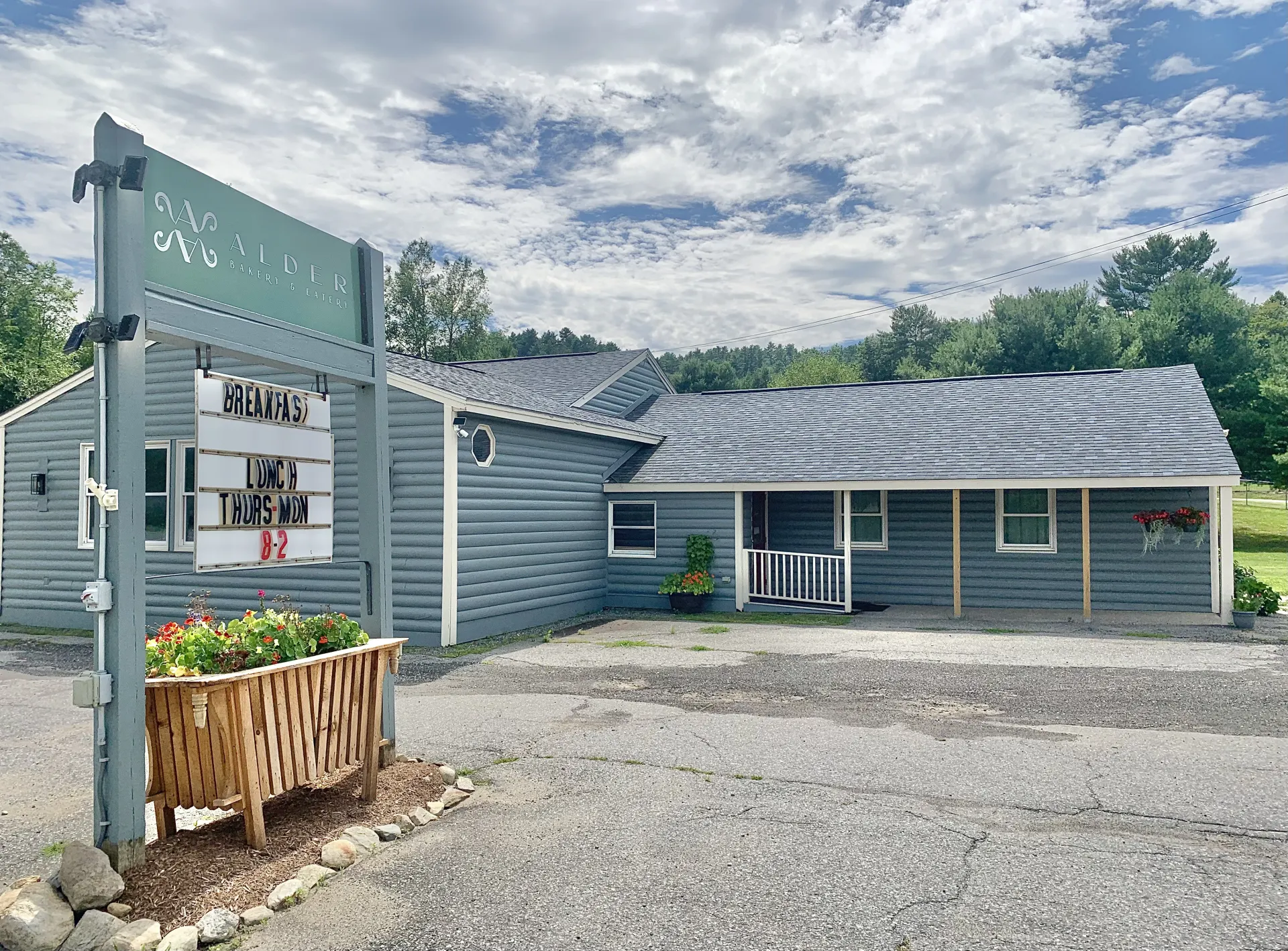 The Alder building on Route 103 in Chester with its roadside sign out front